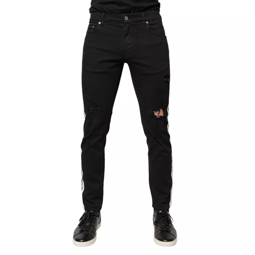 Jean skinny Dolce &amp; Gabbana noir à doublure blanche