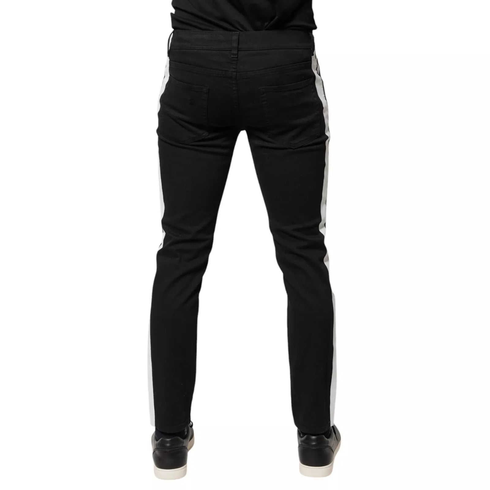 Jean skinny Dolce &amp; Gabbana noir à doublure blanche
