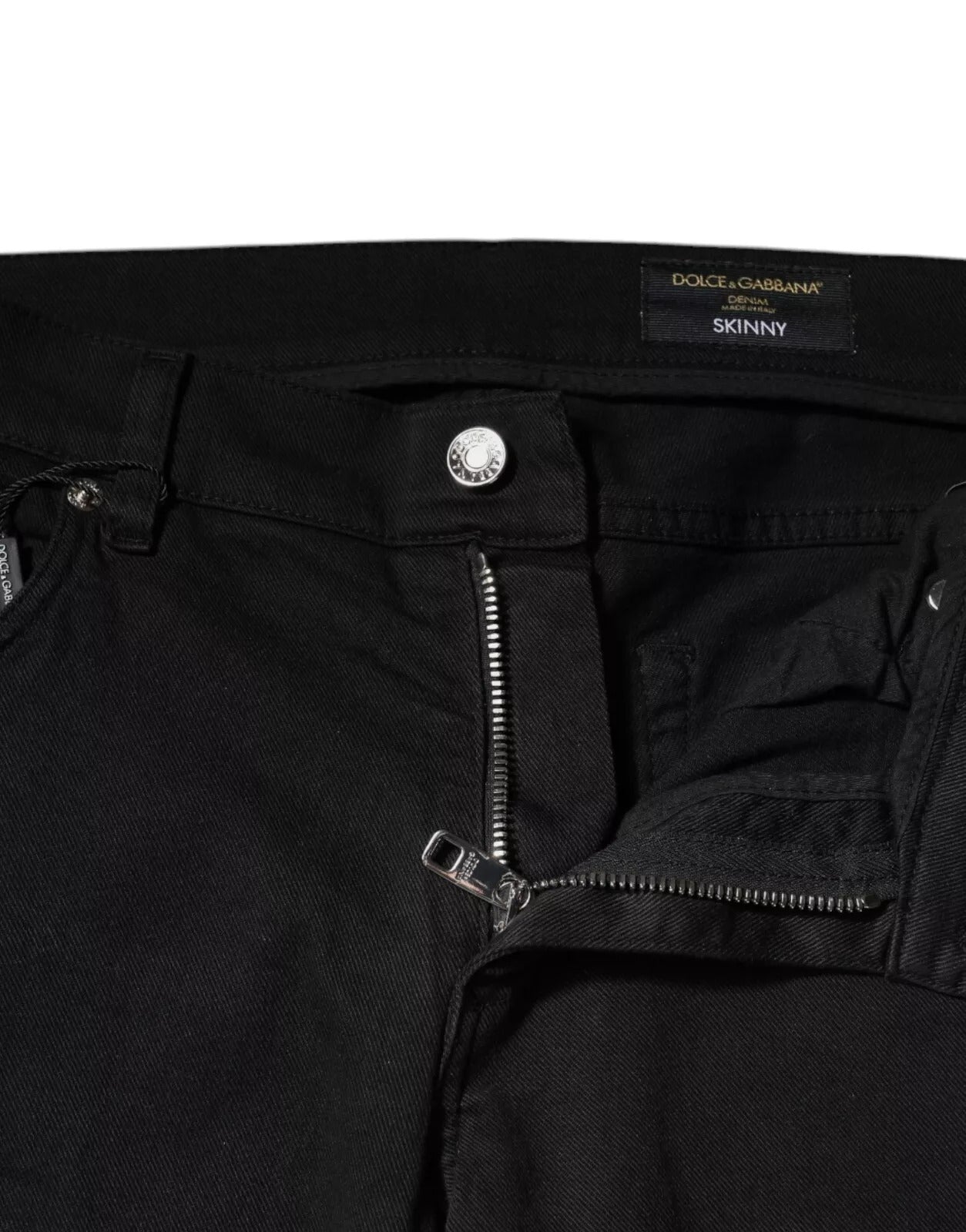 Jean skinny Dolce &amp; Gabbana noir à doublure blanche