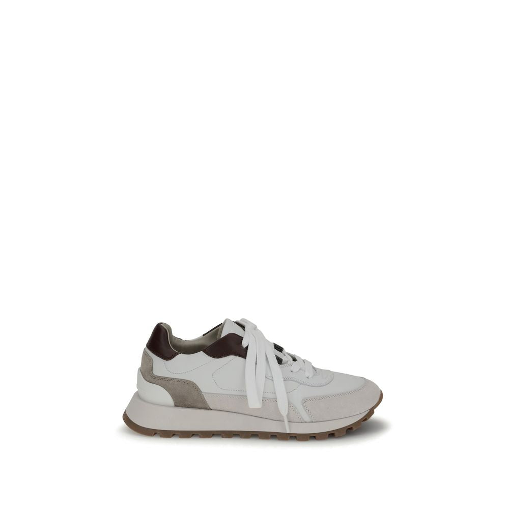 Baskets en cuir Brunello Cucinelli avec détails brillants