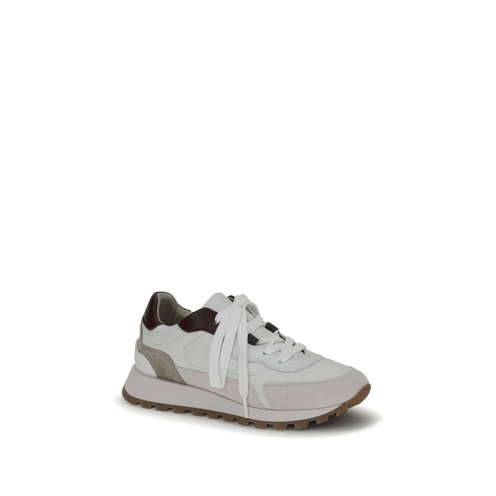 Baskets en cuir Brunello Cucinelli avec détails brillants