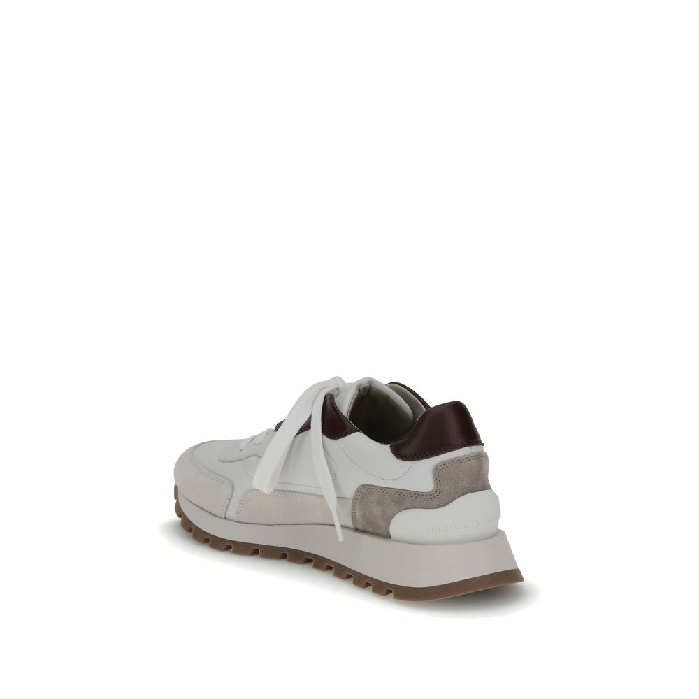 Baskets en cuir Brunello Cucinelli avec détails brillants