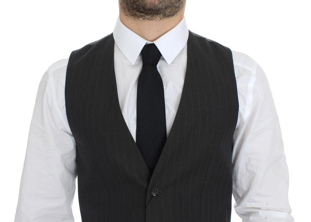Gilet de soirée à rayures grises Dolce &amp; Gabbana