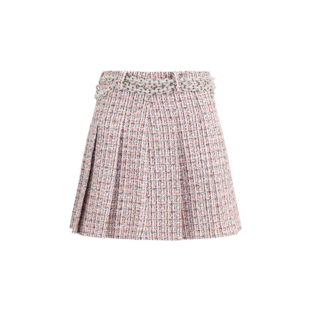Self-Portrait Crystal Belted Miniskirt
