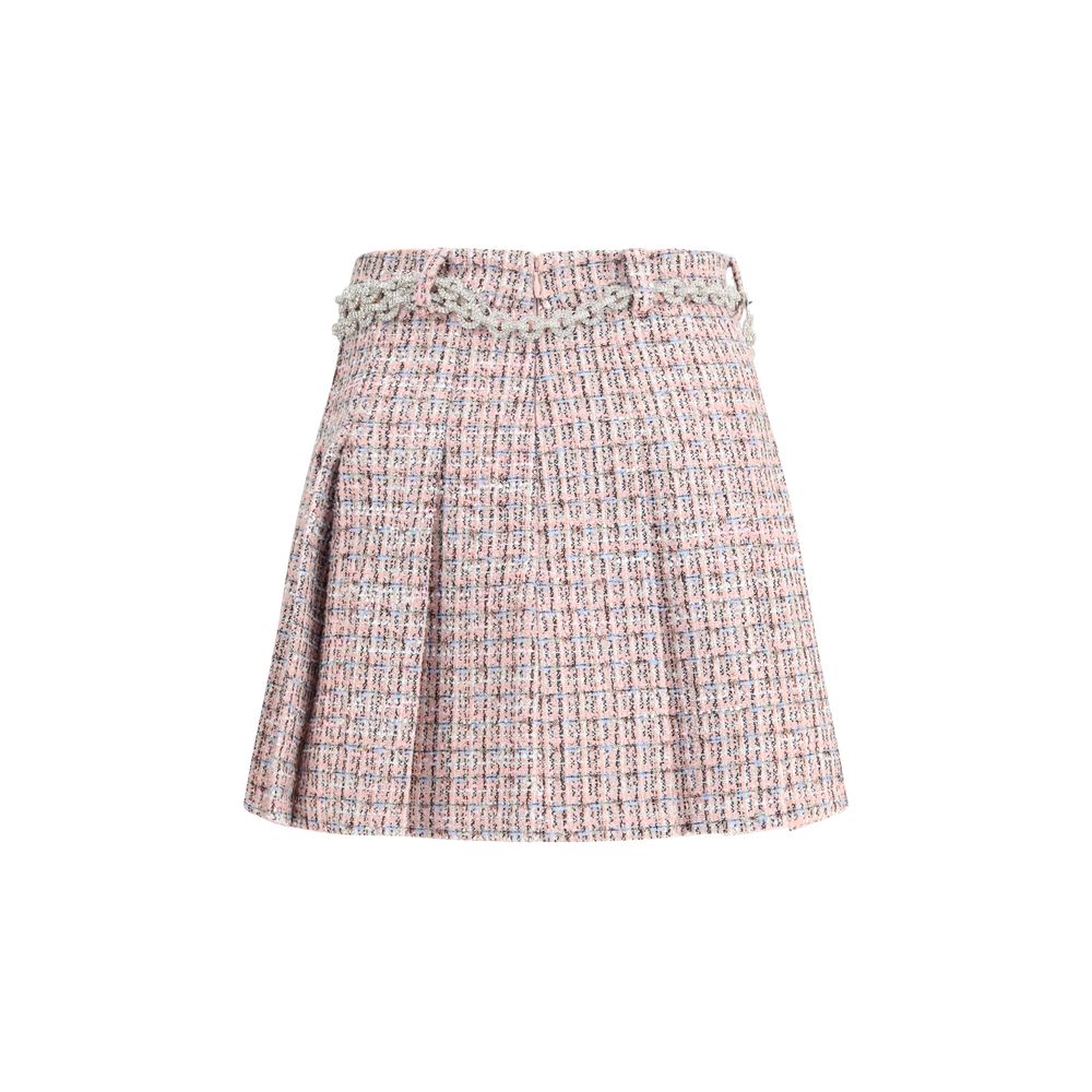 Self-Portrait Crystal Belted Miniskirt