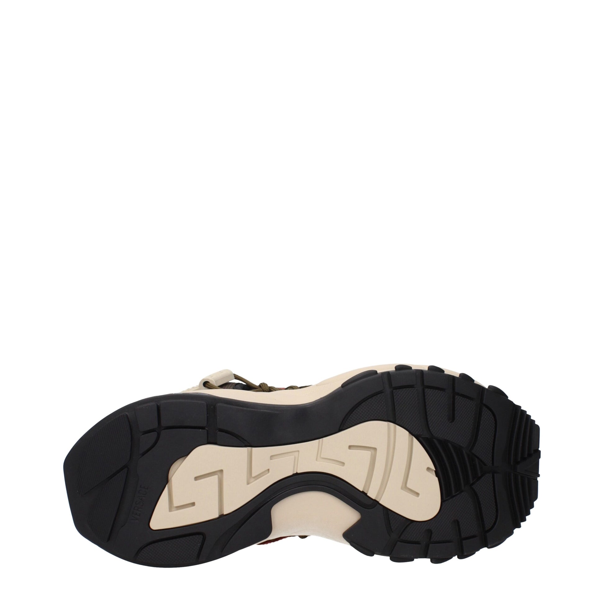 Versace Beige Leather Athletic Sneakers