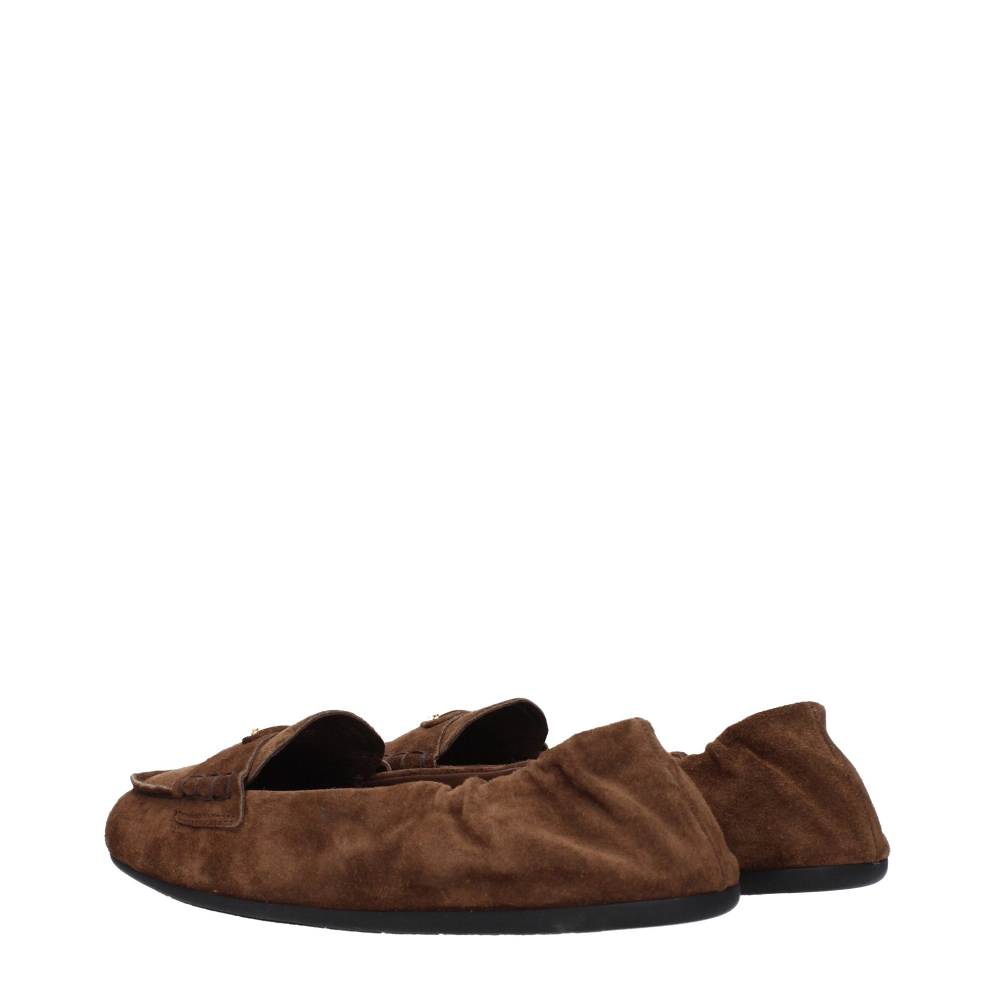 Prada Brown Leather Slip-On Loafers