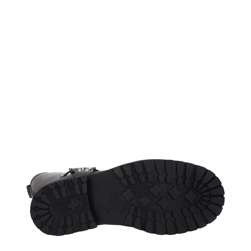 Off-White Black Leather Boots