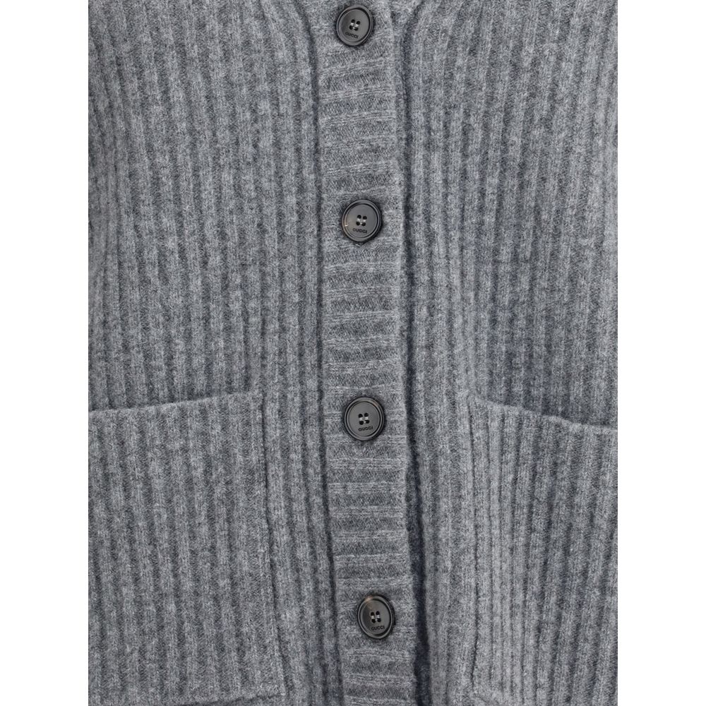 Gucci Gray Wool Cardigan