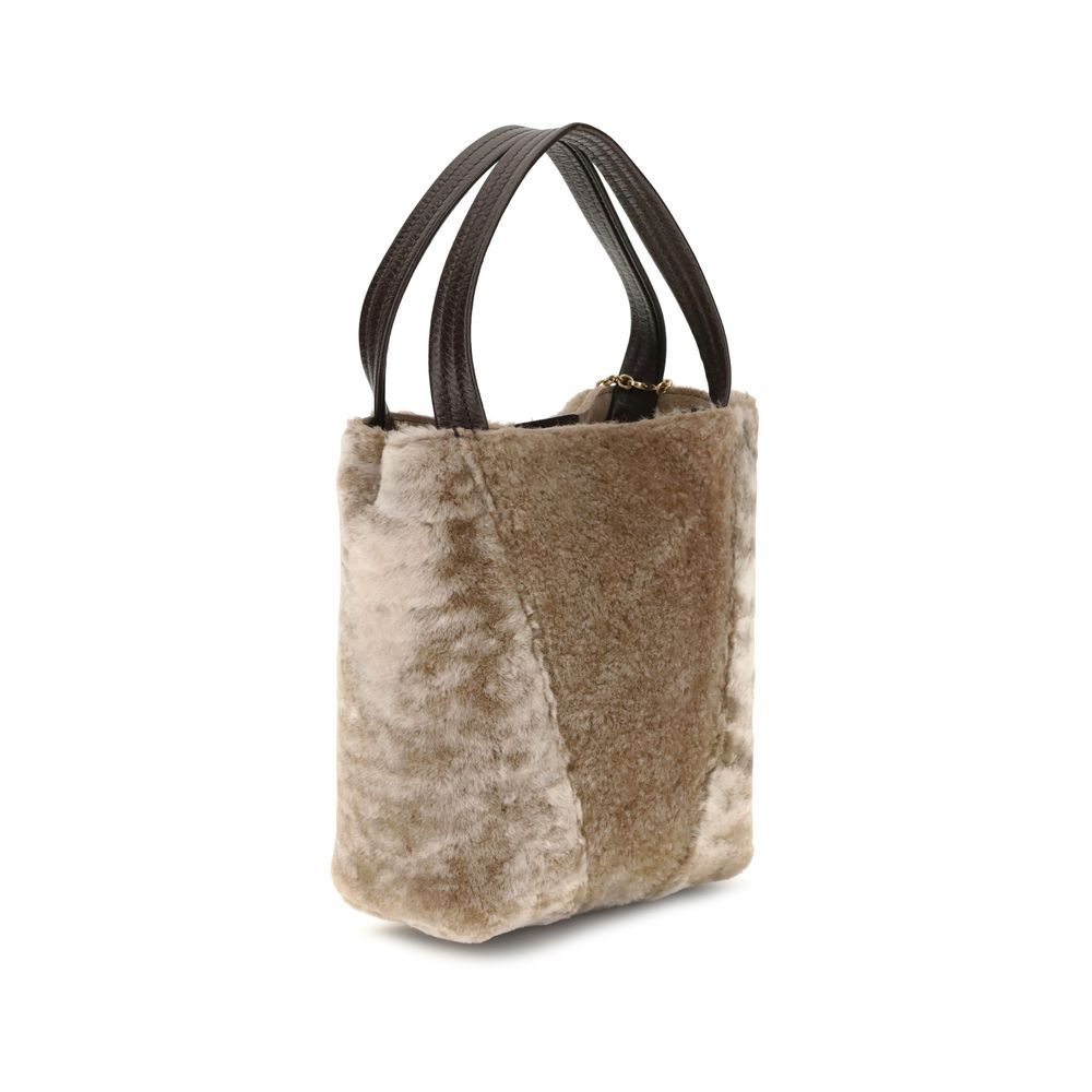 Chloé Shearling small Spin Tote Bag