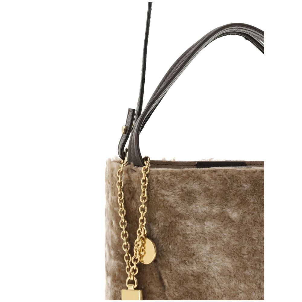 Chloé Shearling small Spin Tote Bag