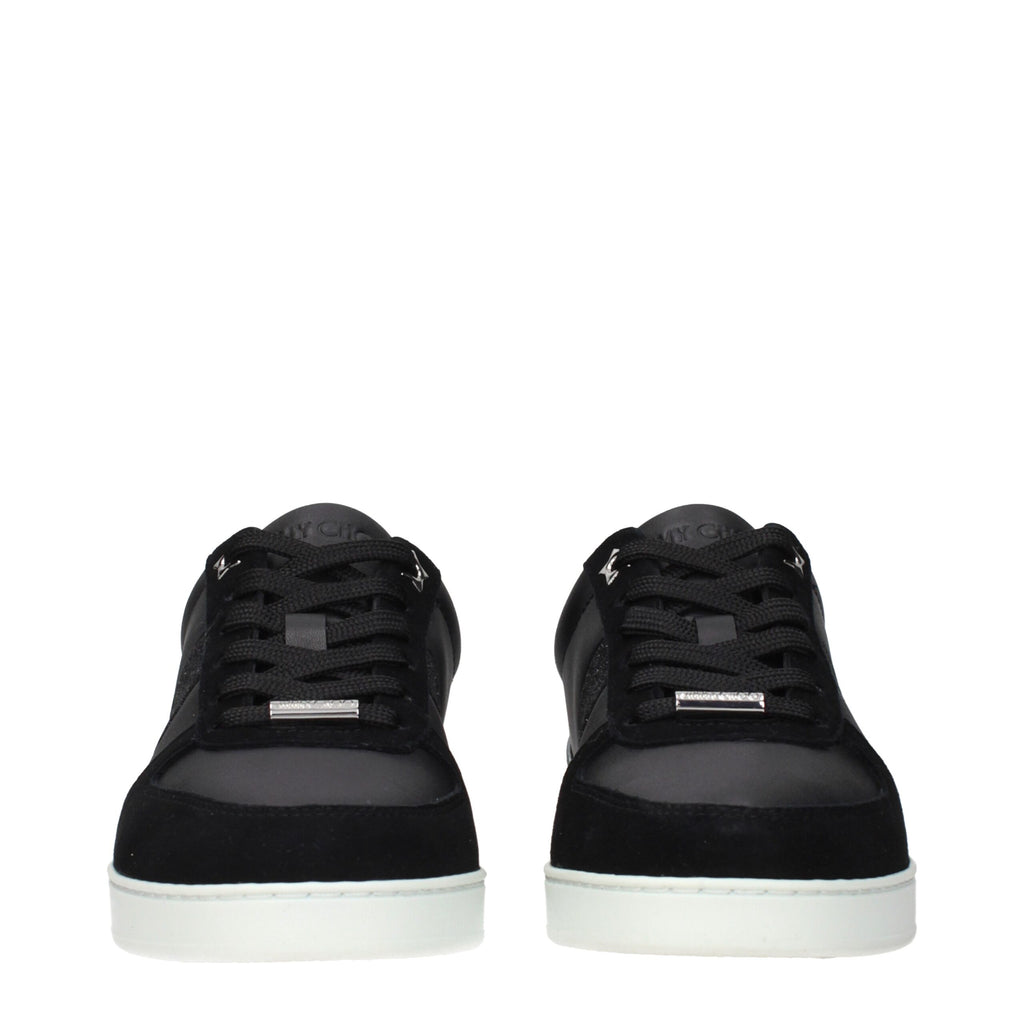 Jimmy Choo Black Leather Low Top Sneakers