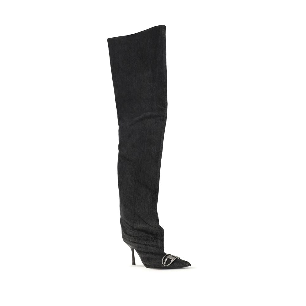 Diesel Black Fabric Over The Knee