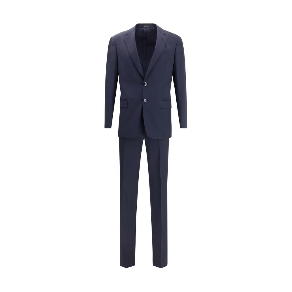 Giorgio Armani Blue Fleece Wool Two-Piece Suit