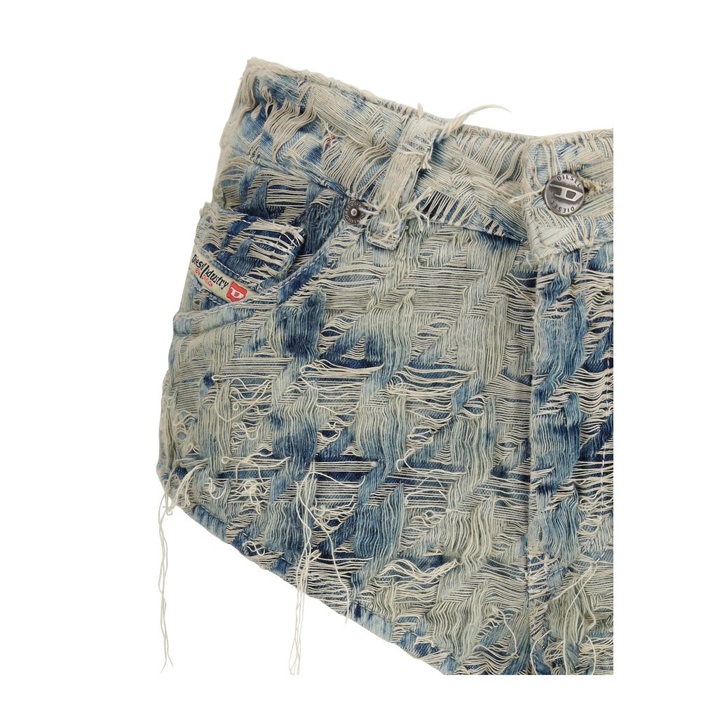 Diesel Light Blue Cotton Bermuda Shorts