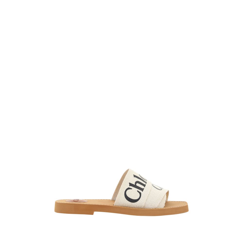 Chloé White Rubber Flat Sandals