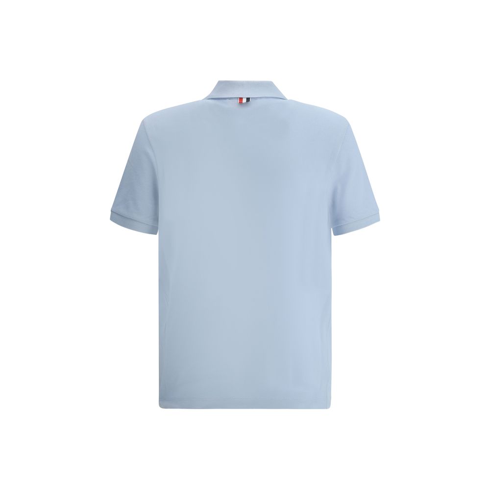 Thom Browne Blue Cotton Polo Shirt