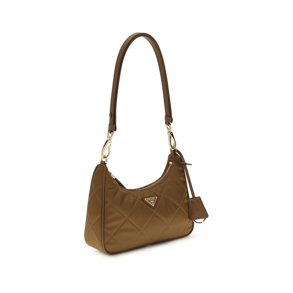 Prada Brown Recycled Polyamide Shoulder Bag