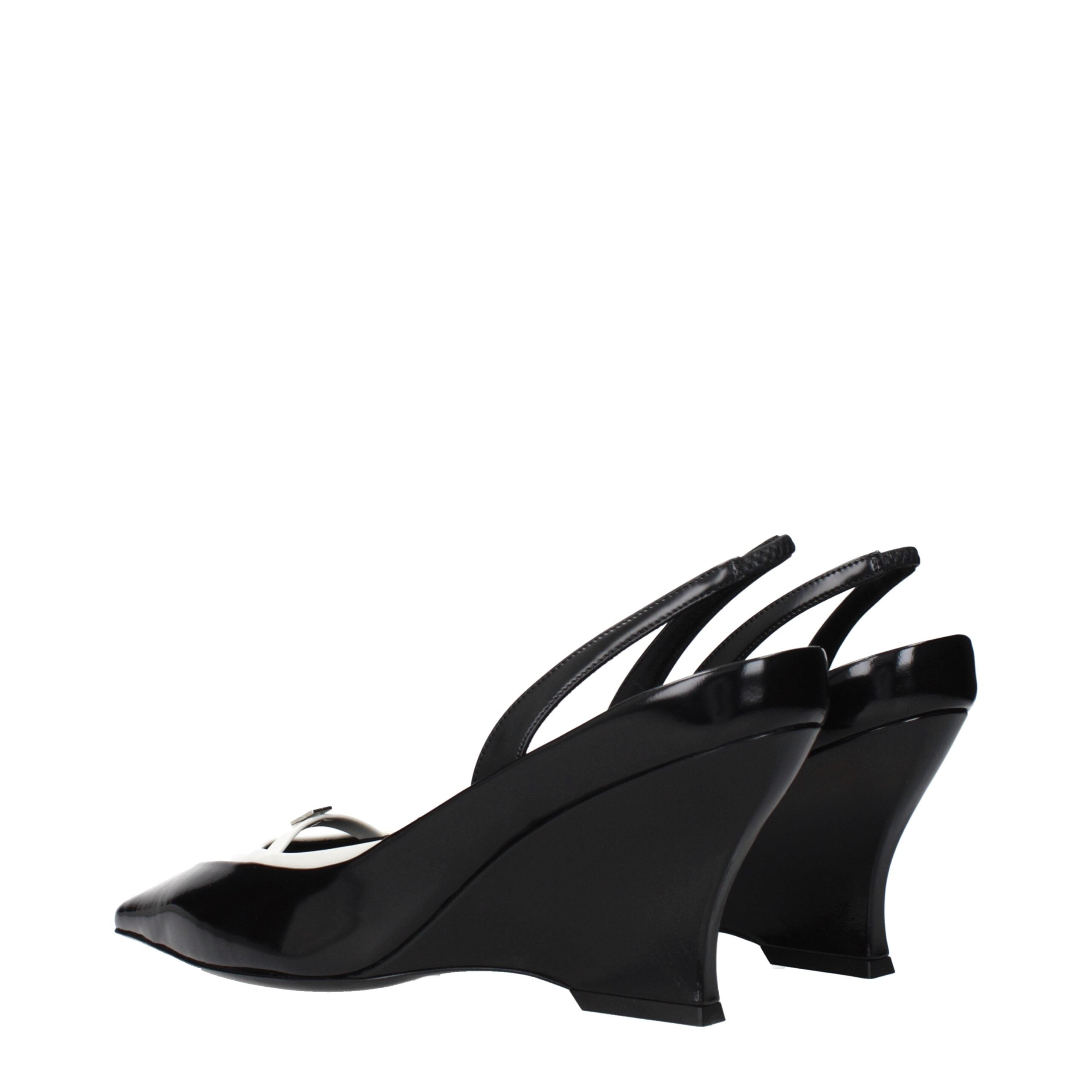 Givenchy Black Leather Wedge Sandals