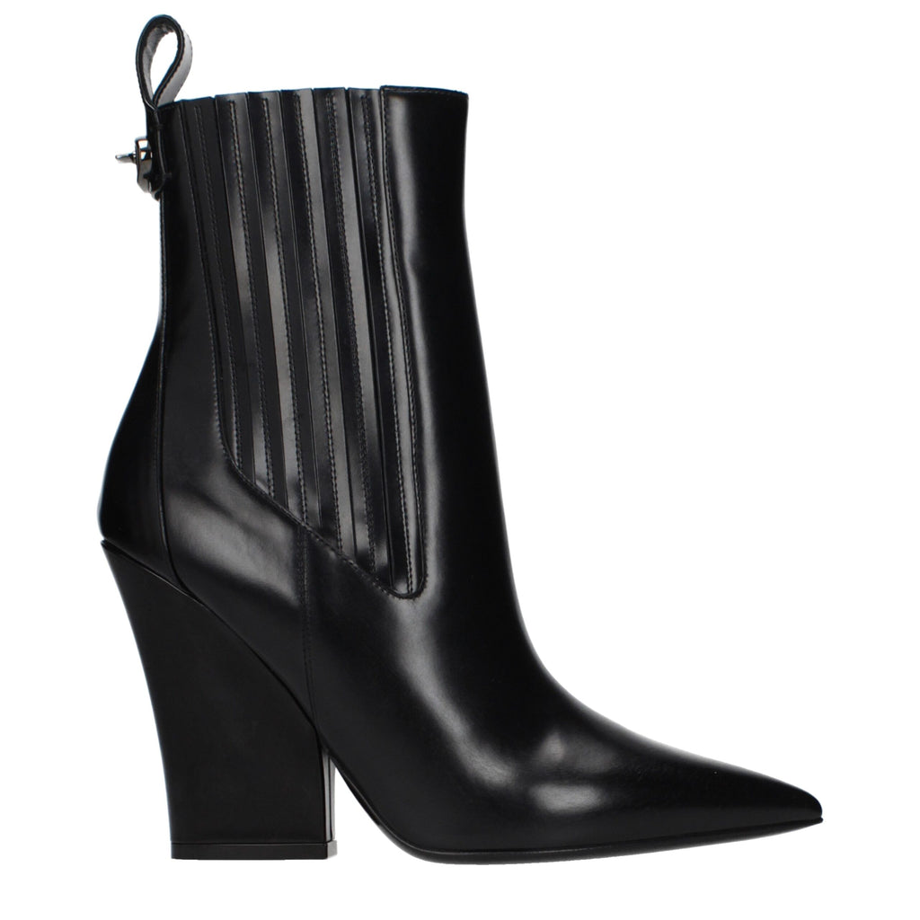 Valentino Garavani Black Leather Ankle Boots