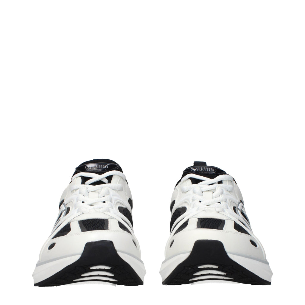 Valentino Garavani White Fabric Athletic Sneakers
