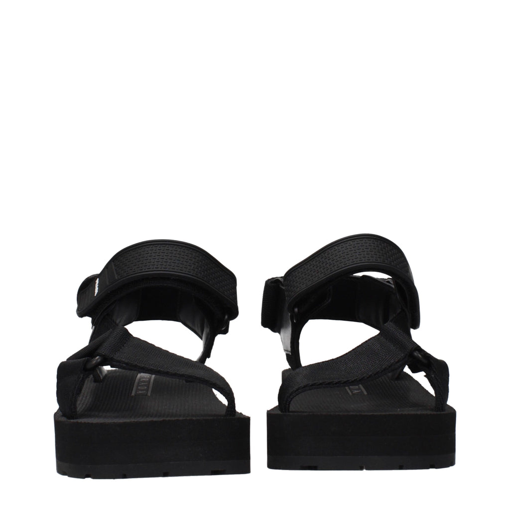 Prada Black Fabric Flat Sandals