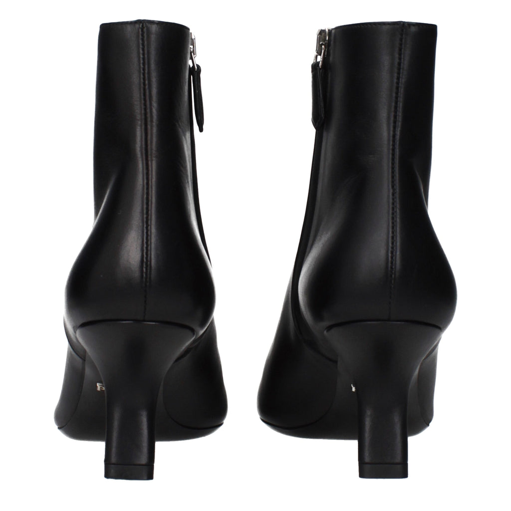 Prada Black Leather Ankle Boots