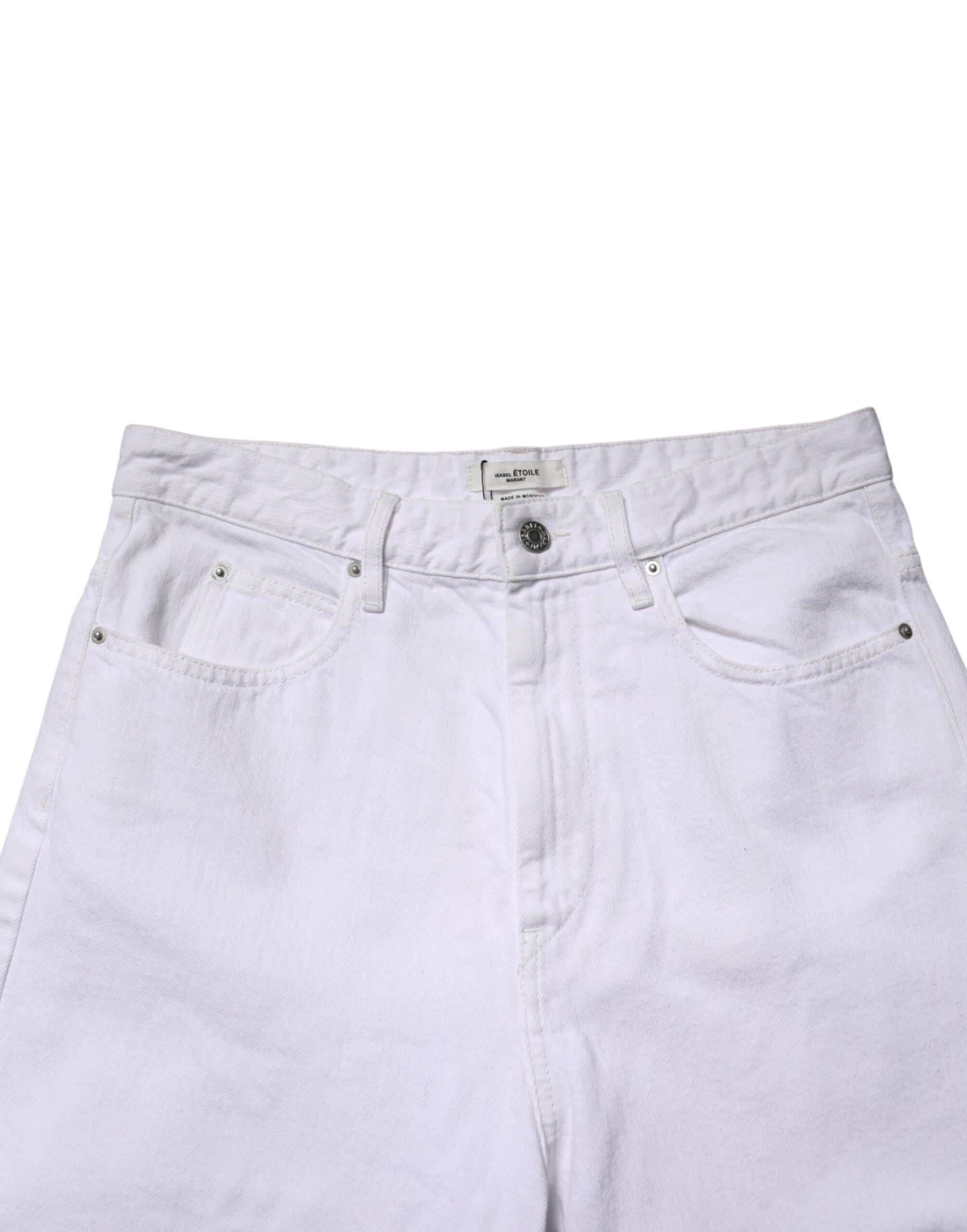 ISABEL MARANT ETOILE White High Waist Straight Denim Jeans