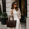 Classic Brown Leather Tote Bag