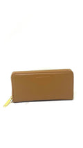 Portefeuille en cuir véritable Tan, Carla