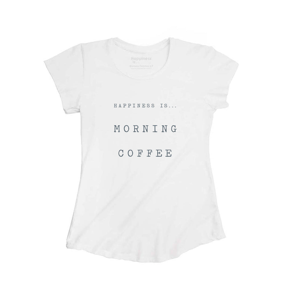Women's Coffee Bamboo T-Shirt, White-0