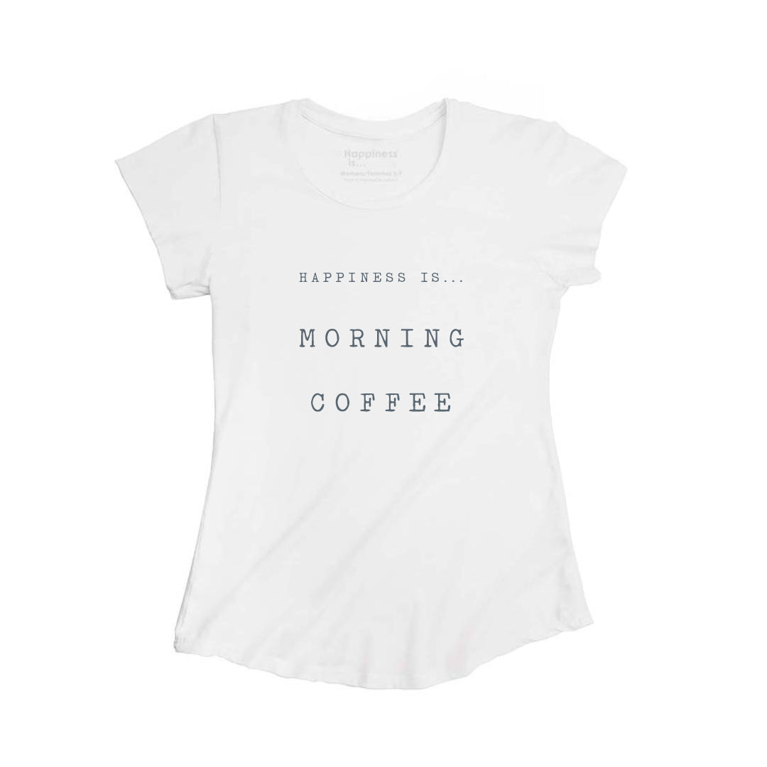 Women's Coffee Bamboo T-Shirt, White-0