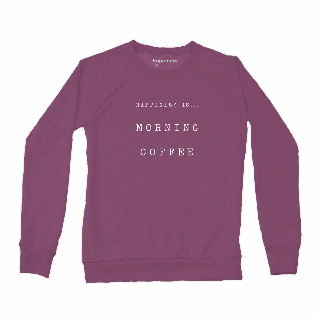 Women's Coffee Crew Sweatshirt, Plum-0
