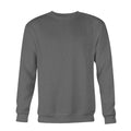 Men's Plain Crew Sweatshirt, Charcoal-0