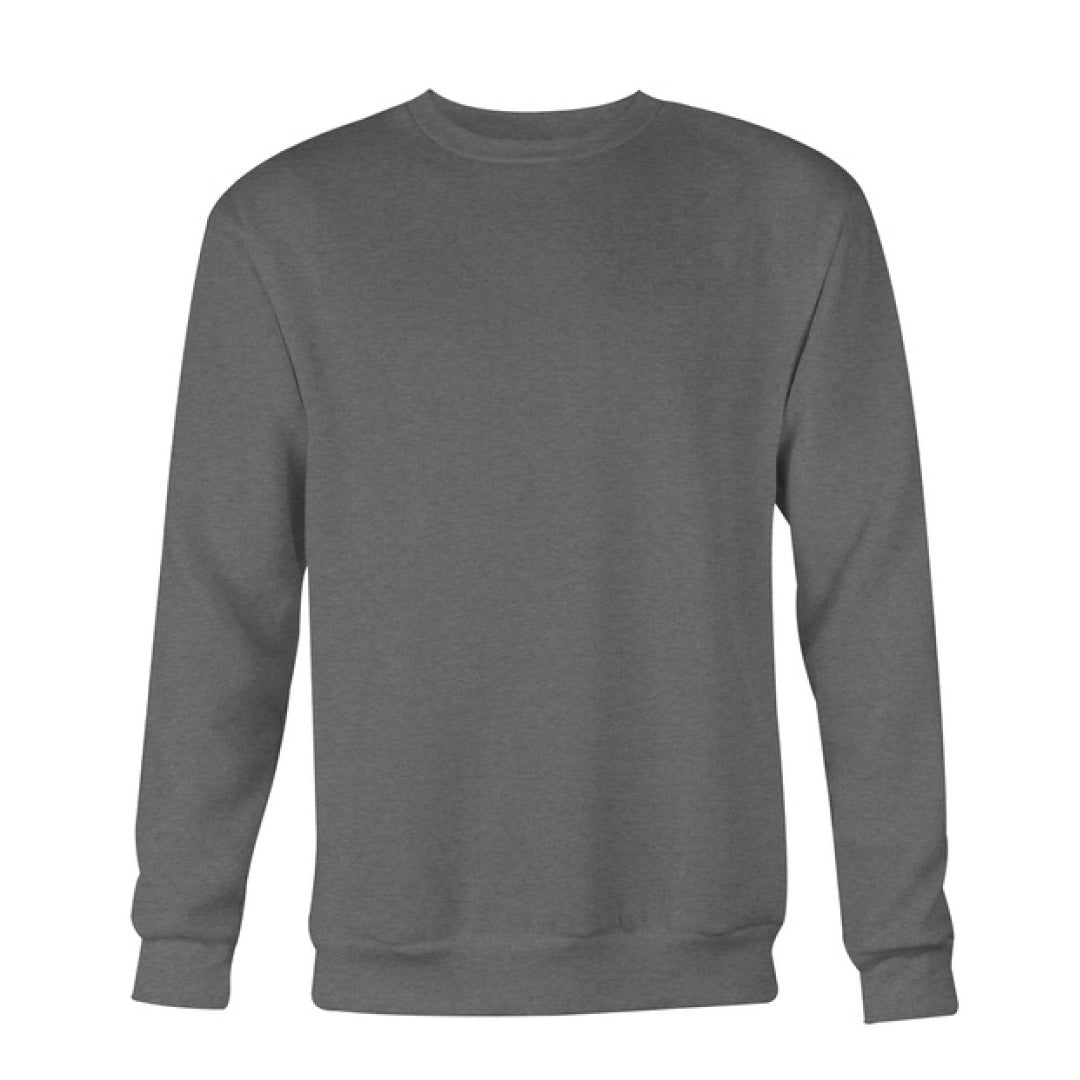 Men's Plain Crew Sweatshirt, Charcoal-0