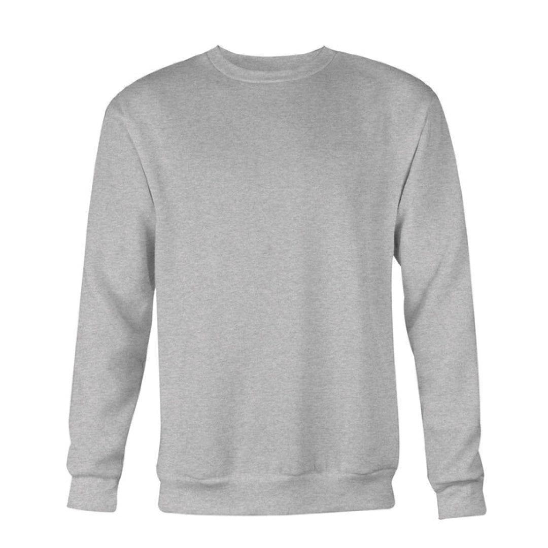 Men's Plain Crew Sweatshirt, Heather Grey-0