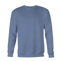 Men's Plain Crew Sweatshirt, Heather Navy-0