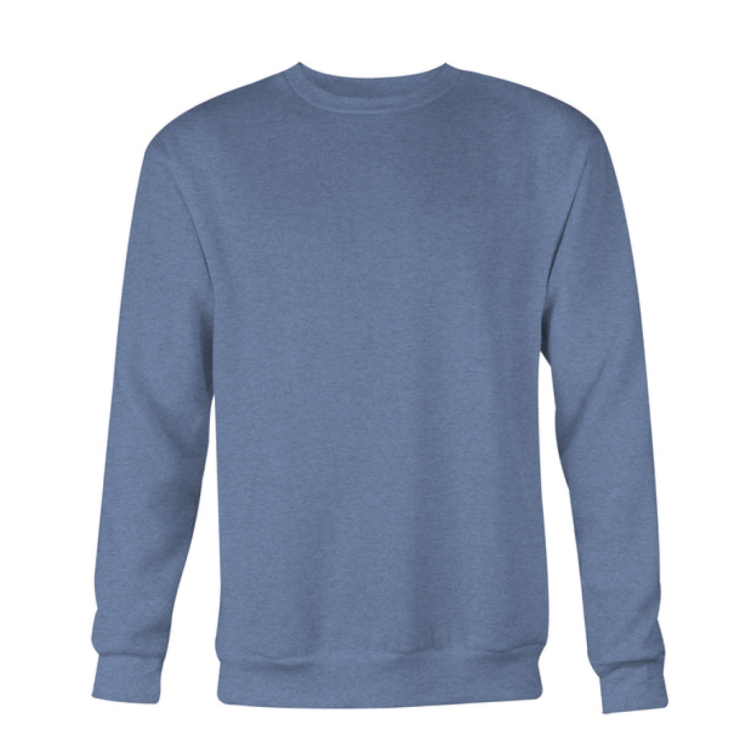 Men's Plain Crew Sweatshirt, Heather Navy-0