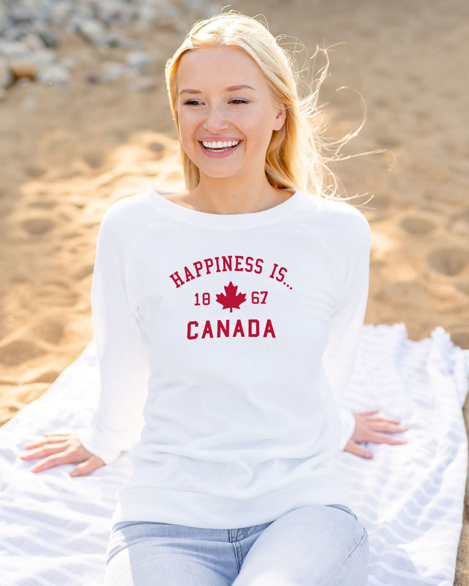 Women's Canada 1867 Crew Sweatshirt, White-1