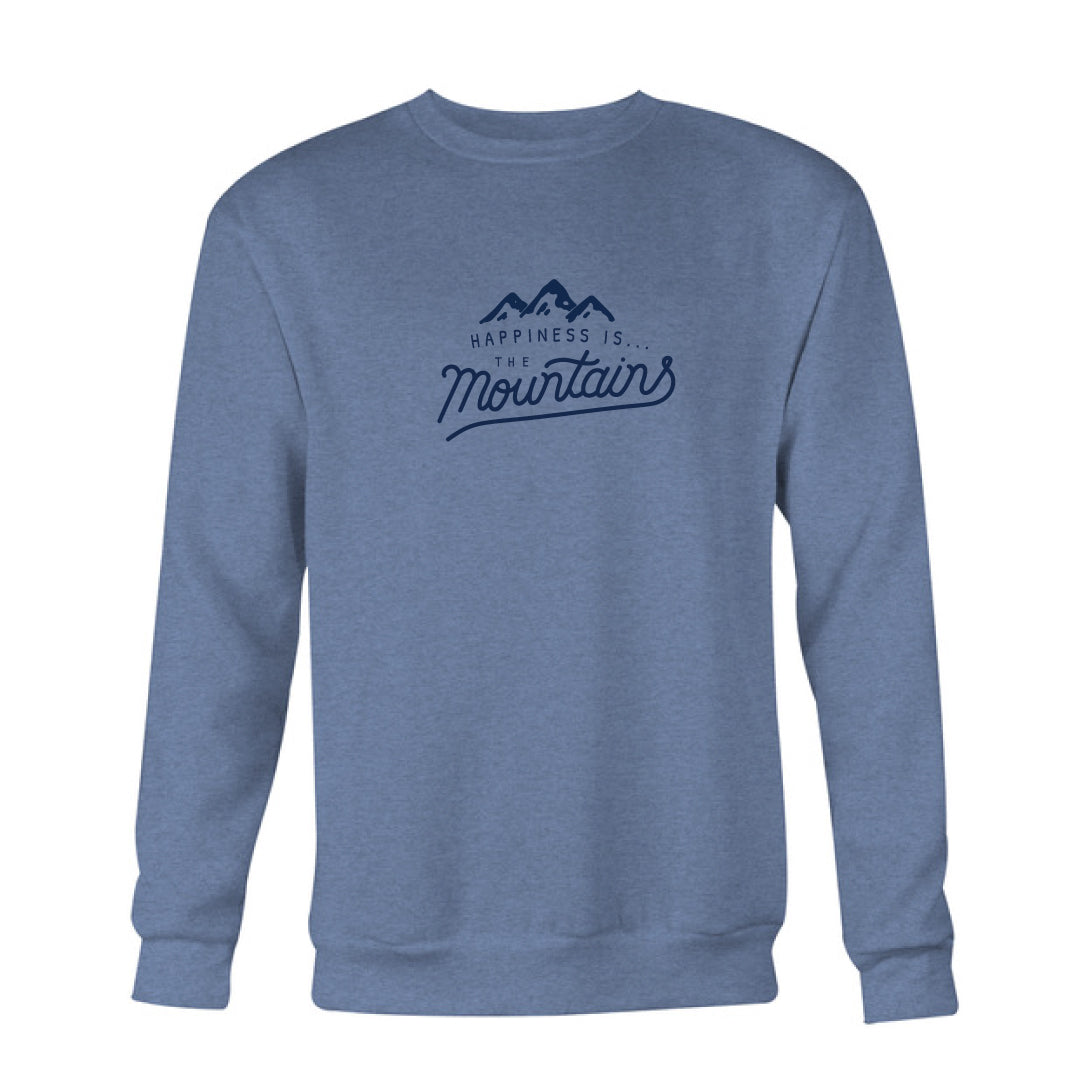Men's Mountains Crew Sweatshirt, Heather Navy-0