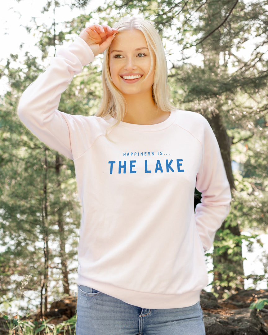 Women's Lake Crew Sweatshirt, Ballet Pink-1