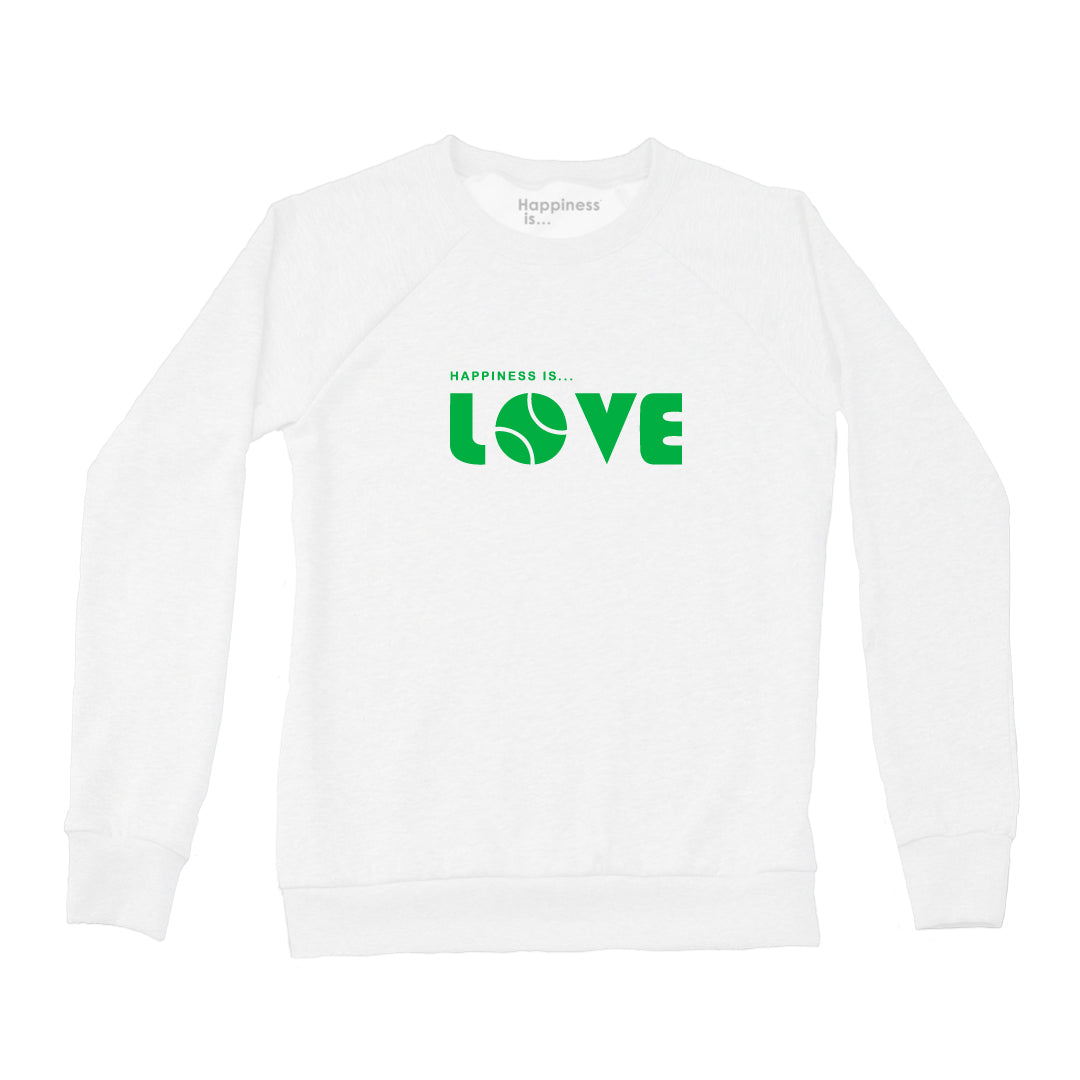Women's Tennis Love Crew Sweatshirt, White-0