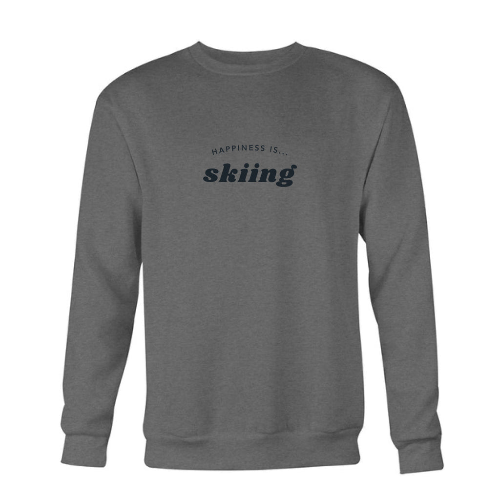 Men's Skiing Crew Sweatshirt, Charcoal-0