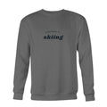Men's Skiing Crew Sweatshirt, Charcoal-0