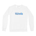 Women's Tennis Crew Sweatshirt, White with Blue-0