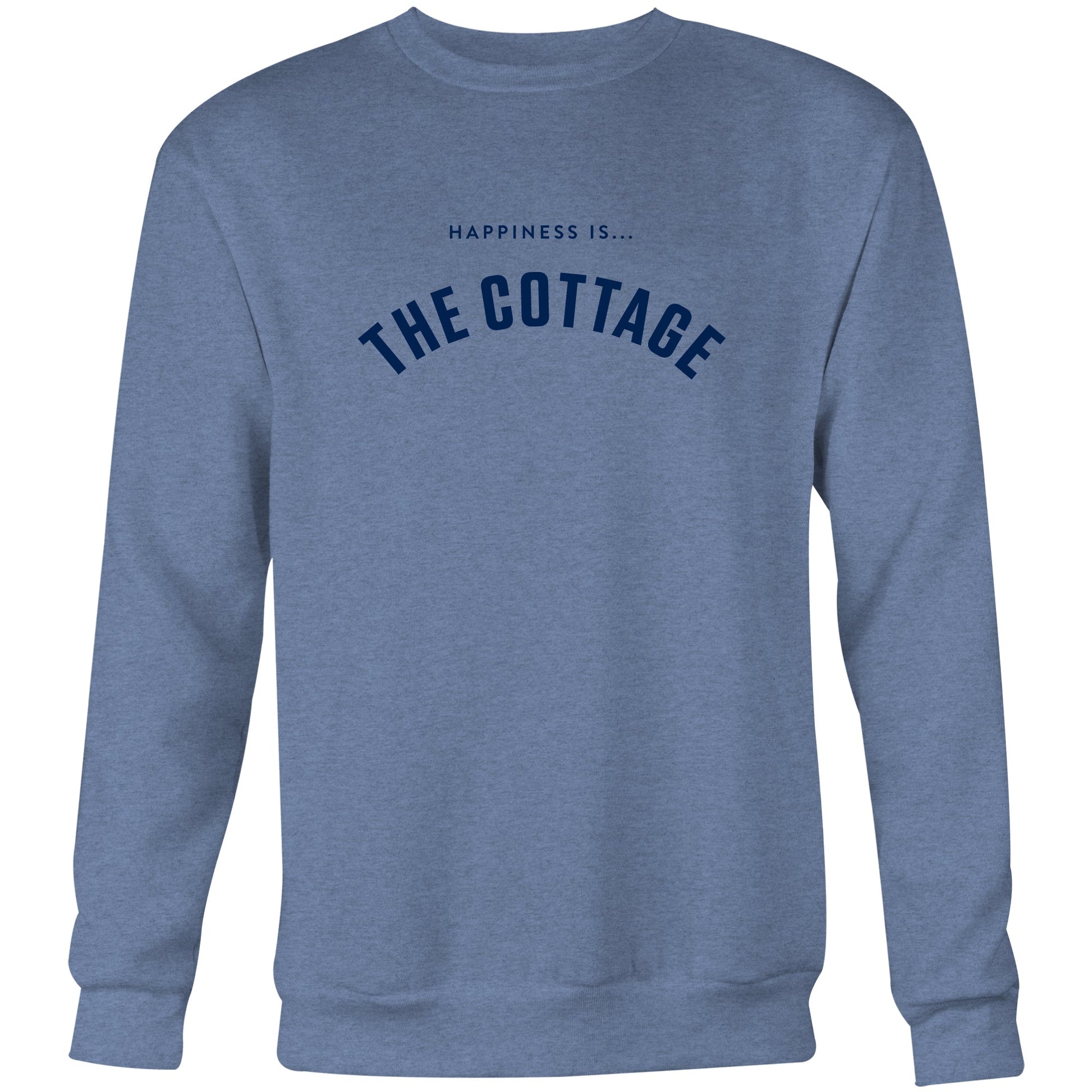 Men's Cottage Collegiate Crew Sweatshirt, Heather Navy-0