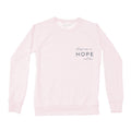 Women's Hope & Love Crew Sweatshirt, Ballet Pink-0