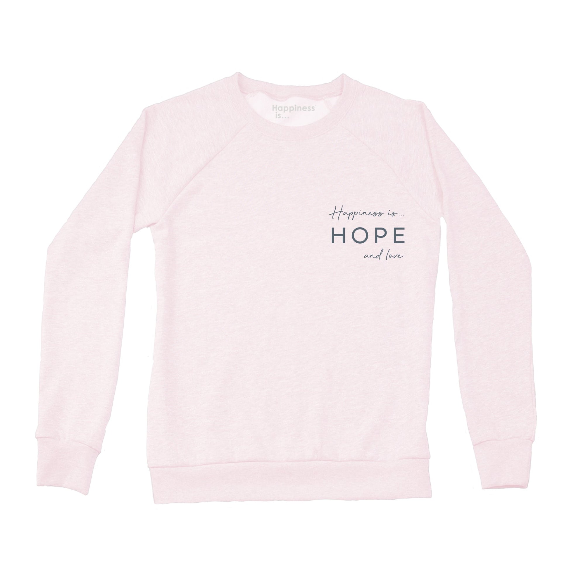 Women's Hope & Love Crew Sweatshirt, Ballet Pink-0