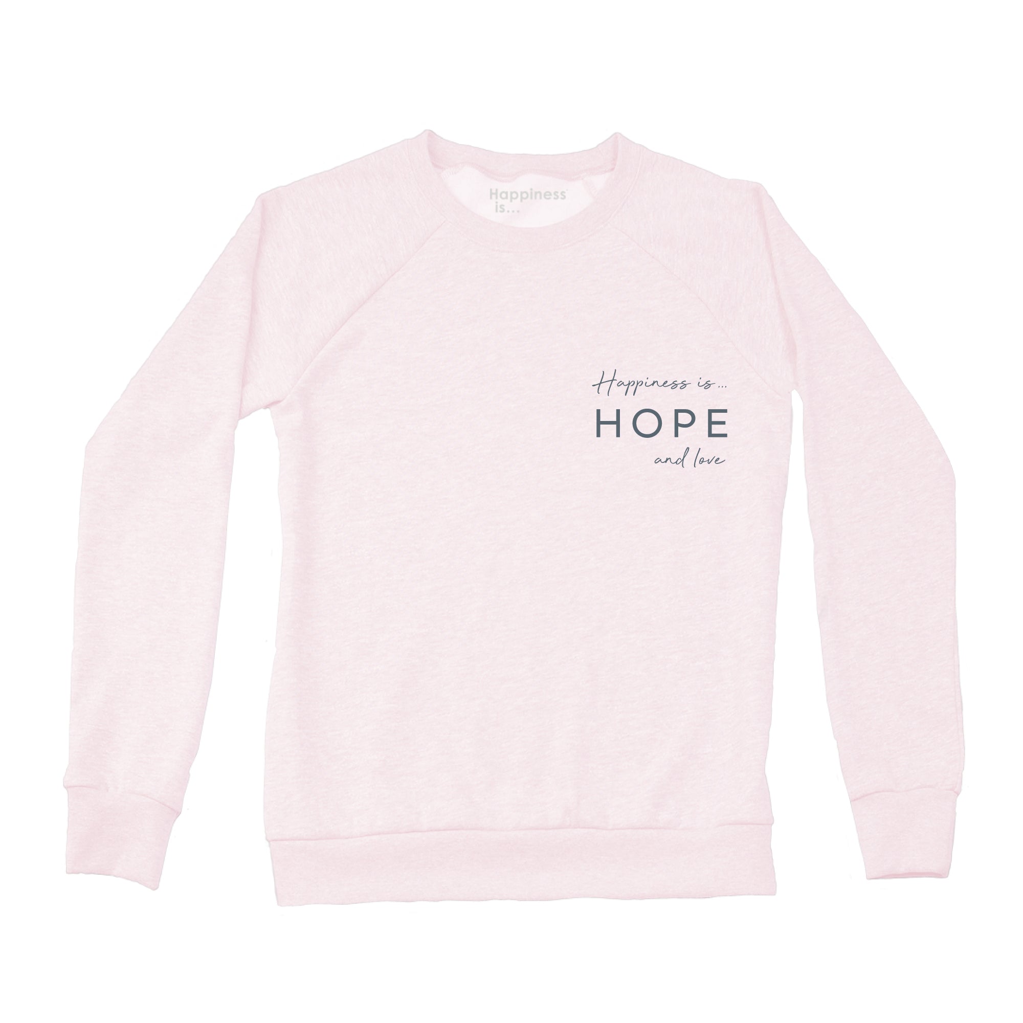 Women's Hope & Love Crew Sweatshirt, Ballet Pink-0