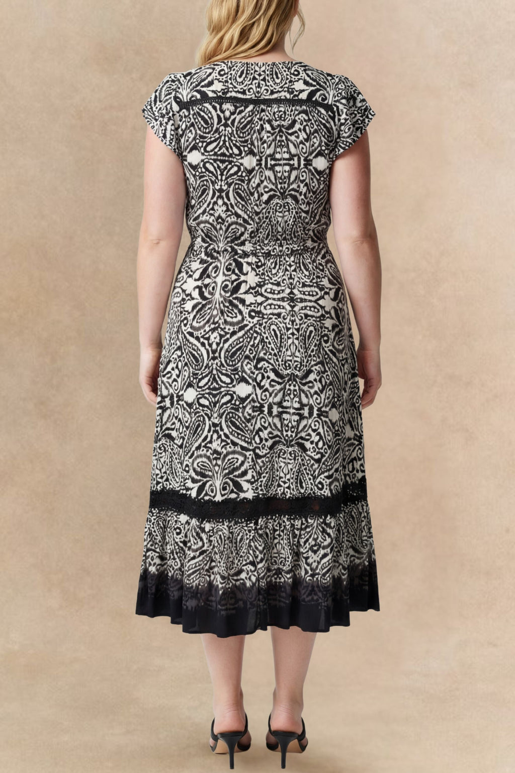 Kayla Boho V-Neck Midi Dress
